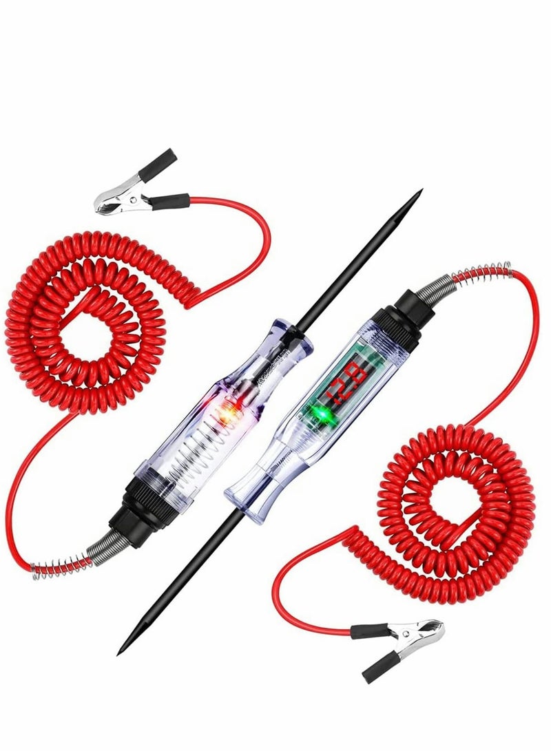 Automotive Test Light 2PCs DC 6-24V Digital LCD Circuit Tester Heavy Duty with Voltmeter Car Truck Vehicle Circuits Low Voltage Probe 12 Volt Auto Electrical - Image 1